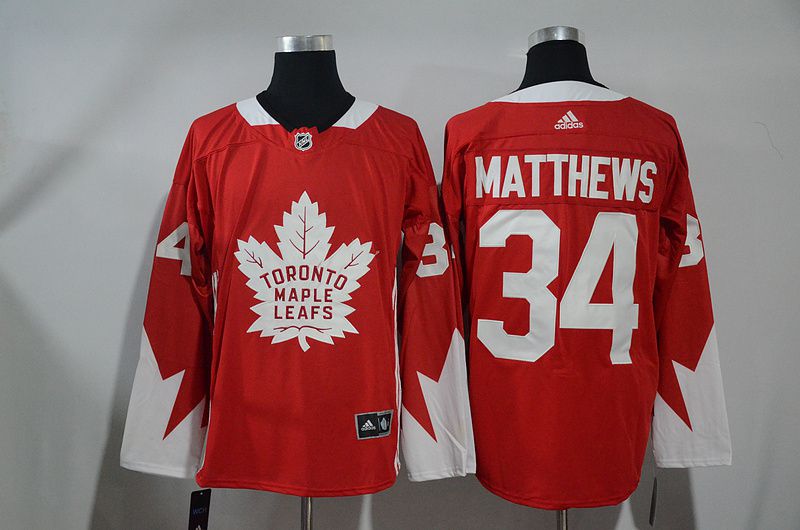 Men Toronto Maple Leafs #34 Matthews Red NHL Jerseys